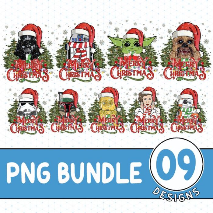 Starwars Christmas Shirt, Matching Holiday Family PNG, Christmas Family Shirts, Starwars Characters Shirt, Christmas Gifts