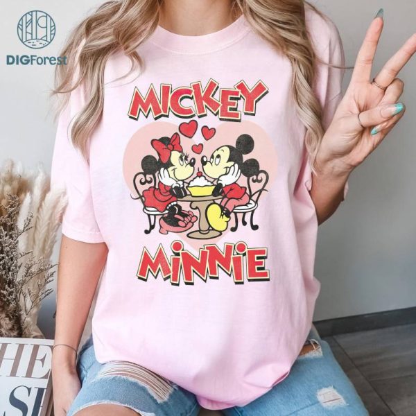 Mickey & Minnie Hearts PNG, Mickey and Minnie Valentine's Day Shirt, Disneyland Valentines Day Shirt, Couple Valentine's Day, Couple Gift