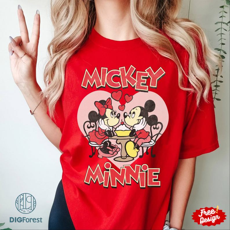 Mickey & Minnie Hearts PNG, Mickey and Minnie Valentine