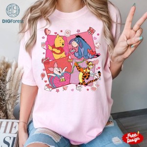 Disney Winnie the Pooh Happy Valentine PNG| Winnie the Pooh Lovers Shirt | Winnie the Pooh Couple Sweatshirt | Gifts for Couple | Matching Shirt