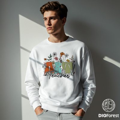 Wildflowers Art Teacher PNG | Gift for Art Teacher | Digital Print Design | Teacher Appreciation Shirt