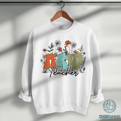 Wildflowers Art Teacher PNG | Gift for Art Teacher | Digital Print Design | Teacher Appreciation Shirt