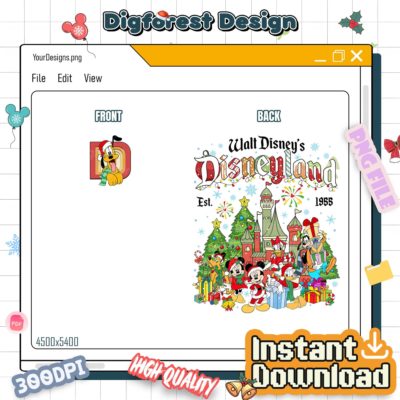 Disney Mickey & Friends Disneyland Christmas PNG – Goofy & Pluto Xmas Shirt, Magic Kingdom PNG