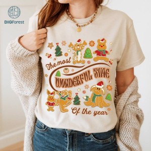 Disney Pooh And Friends Christmas Png, Disneyland Matching Family Shirts, Magic Kingdom Christmas Png, Pooh Eeyore Tigger Gingerbread Cookie Png, Digital Download