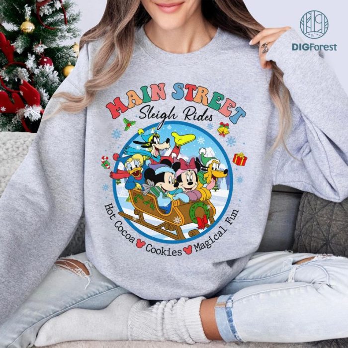 Vintage Disneyland Sleigh Rides Shirt | Mickey and Friends Christmas | Disneyland Vacation Tee | Xmas Party Digital Download