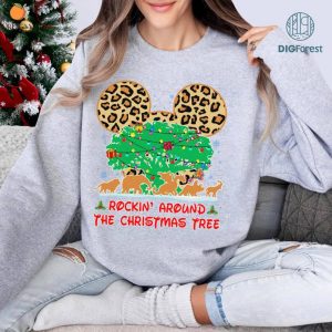 Disney Rockin Around The Christmas Tree Shirt, Animal Kingdom Christmas Png, Disneyland Christmas, WDW Christmas Gifts, Xmas 2023, Digital Download
