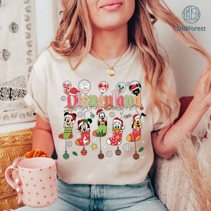 Disney Mickey And Friends Christmas Stockings Png, Disneyland Christmas Shirt, Mickey's Very Merry Christmas Party, Family Vacation Png, Xmas Gifts