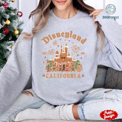 Disney Vintage Christmas PNG, Mickey and Friends Gingerbread Christmas Shirt, Disneyland Christmas 2023 Mickey's Very Merry Xmas