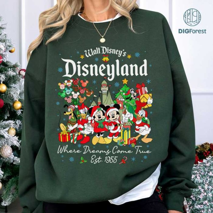 Disneyland Est 1955 California Christmas Png, Where Dreams Come True Shirt, Mickey and Friends Png, Mickey's Very Merry Christmas Party