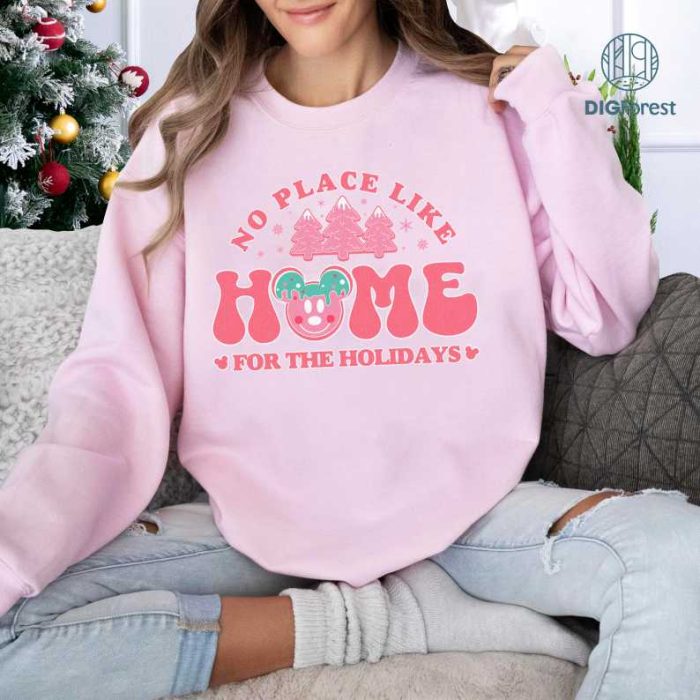 Disney No Place Like Home For The Holidays Shirt, Pink Christmas Png, Mickey Cookie Png, Gingerbread Pink Christmas Png, Xmas Gifts, Digital Download