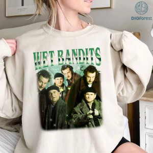 Vintage Wet Bandits Png, Wet Bandits Retro Vintage Shirt, Wet Bandits Tee, Kevin Alone Sweatshirt, Retro Christmas Movie Tee