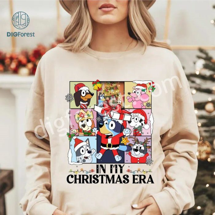 Bluey In My Christmas Era PNG | Bluey The Eras Tour Shirt | Midnights Bluey 2024 Shirt | Bluey Family Birthday Sweatshirt | Digital Download