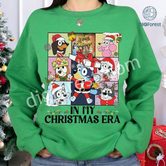 Bluey In My Christmas Era PNG | Bluey The Eras Tour Shirt | Midnights Bluey 2024 Shirt | Bluey Family Birthday Sweatshirt | Digital Download