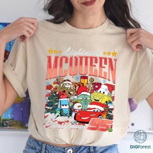 Retro Disney Lightning McQueen Christmas Png | Cars Christmas Shirt | Disneyland Christmas Shirt | McQueen Xmas Shirt | Family Christmas Shirt