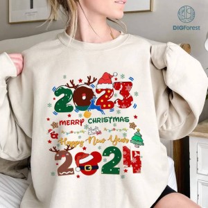 Disney Mickey Merry Christmas Happy New Year 2024 Png, Disneyland Mickey's Very Merry Christmas Shirt, Family Trip 2024 Png, Christmas Gift, Digital Download