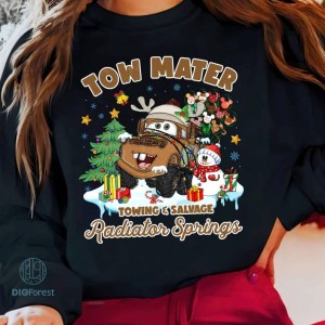 Disney Retro Cars A Very Mater Christmas Png, Pixar Cars Land Tow Mater Christmas Balloons Shirt, 2023 Christmas Png, Digital File, Instant Download