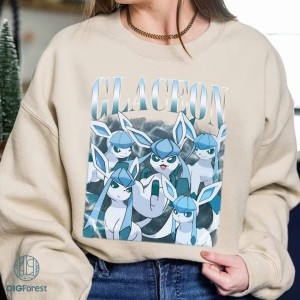 Eevee Glaceon Shirt | Vintage Glaceon PNG| Glaceon Homage Shirt | Eevee Evolution Anime Japanese Shirt