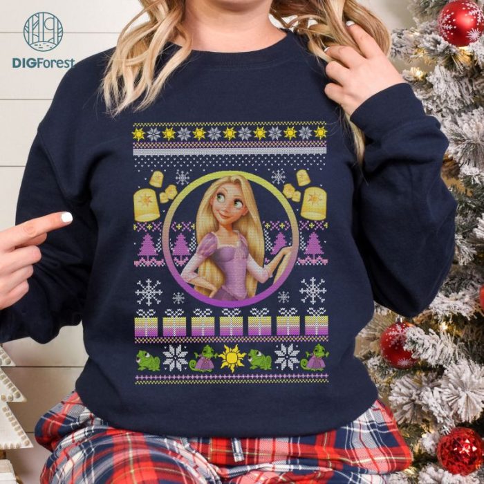 Disneyland Rapunzel Princess Christmas Light T-Shirt | Very Merry Xmas Party Tee | Family Holiday Gift