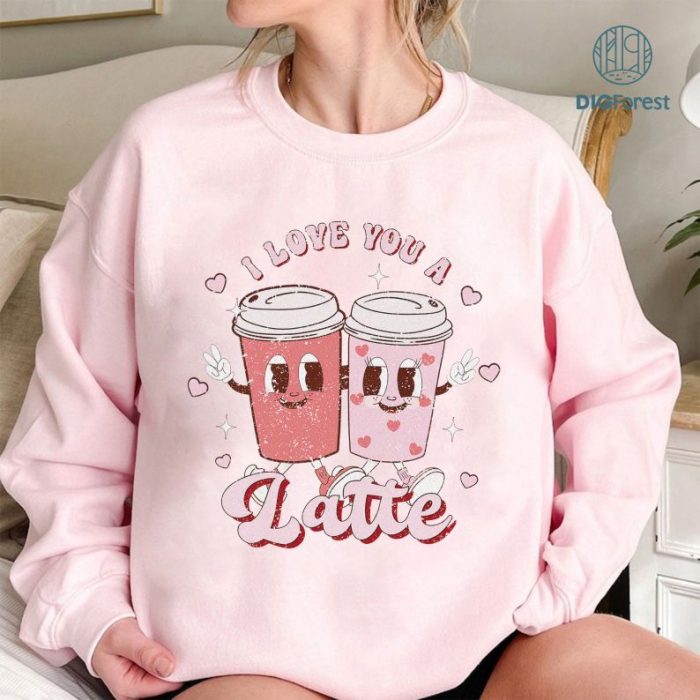 Latte Valentine Shirt | Retro Valentines Day Shirt | Coffee Lover Valentines Tee | Valentines Day Gift for Women | Donut Love Shirt