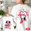 Disney Two-sided Minnie Disney Funny Valentine's Day Shirt, Flower Heart Valentine Gifts 2024, WDW Disneyland Valentine Couple Matching Love Tee