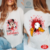 Disney Two-sided Mickey Disney Happy Valentine's Day Shirt, Flower Heart Valentine Gifts 2024, WDW Disneyland Valentine Couple Matching Love Tee