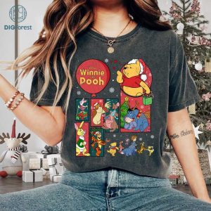 Winnie The Pooh Christmas PNG, The Pooh and Friends Christmas Tree Shirt, Vintage Disneyland Christmas Shirt, Disneyworld Pooh Bear Gifts