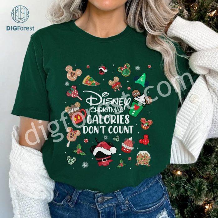 Disneyland Christmas Calories Don't Count Png, Epcot Food And Wine Shirt, Disney Mickey Christmas Snacks Coffee Png, Disneyland Christmas