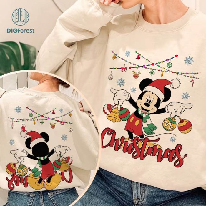 Vintage Disney Mickey Ornament Christmas Png, Disneyland Christmas Shirt, WDW Christmas Party, Mickey's Very Merry Christmas Party 2023, Digital Download