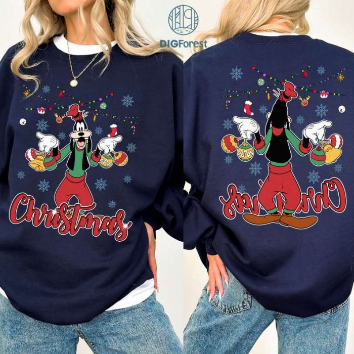 Two-sided Disney Goofy Ornament Christmas Png, Disneyland Christmas Shirt, WDW Christmas, Mickey's Very Merry Christmas Party 2023, Digital Download