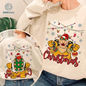 Mario Bowser Christmas Png, Super Mario Christmas Lights Shirt, Merry Christmas 2023, Video Game Christmas, Xmas Party, Digital Download