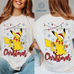 Pikachu Christmas Png, Pocket Monster Christmas Shirt, Pikachu Anime Xmas Gifts, Video Game Christmas Png, Xmas Party 2023