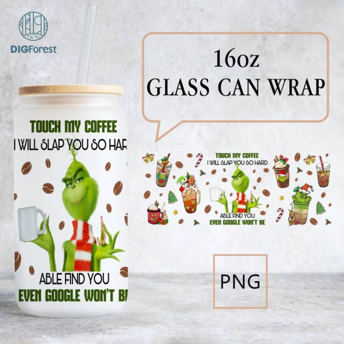 Grinch Cartoon 16oz Glass Can, Christmas Tumbler Wrap Png, Merry Christmas Can Glass My Day Libbey Can Glass Christmas Vibes Pink Christmas Wrap