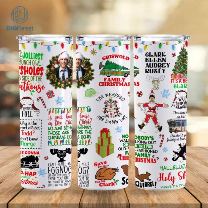 National Lampoons Christmas 20oz Skinny Tumbler Png, Griswold's Tree Christmas, Clark Griswold Christmas 20oz Tumbler Wrap Png, Tree Farm