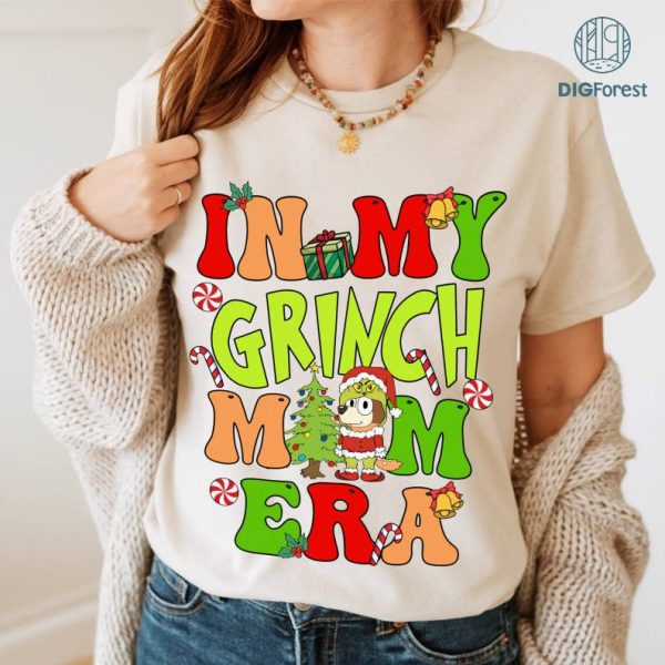 Bluey In My Grinch Mom Era Christmas Sweatshirt | Bluey Grinchmas ...