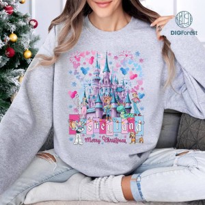 Disney Toy Story Merry Christmas Png, Disneyland Watercolor Castle Xmas Shirt, Toy Story Land Png, Mickey Balloon, Mickey's Very Merry Christmas