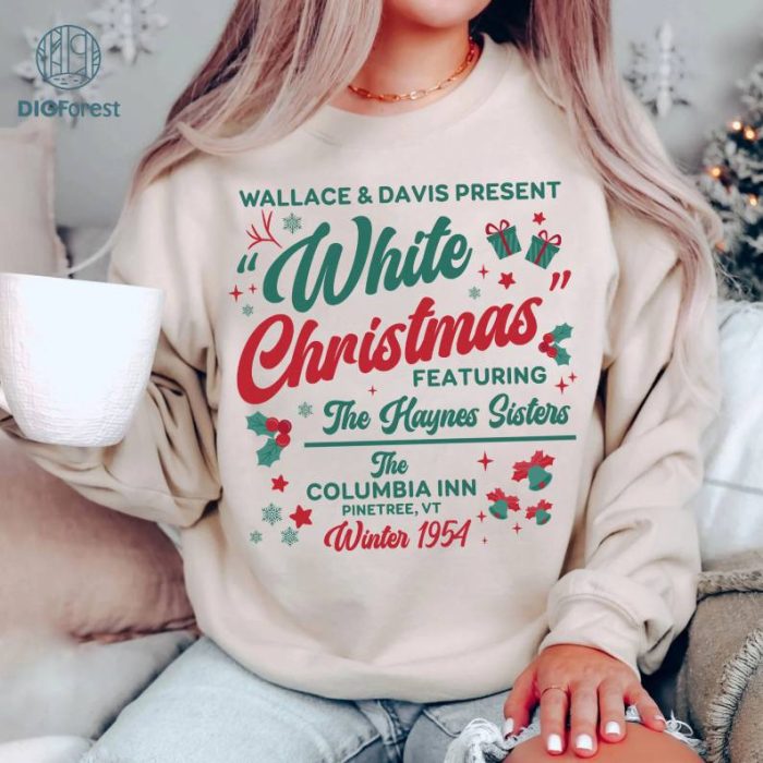 White Christmas Movie Sweatshirt, Wallace and Davis PNG, Haynes Sisters, Christmas White Movie 1954, Christmas Song Sweater, Holiday Gift
