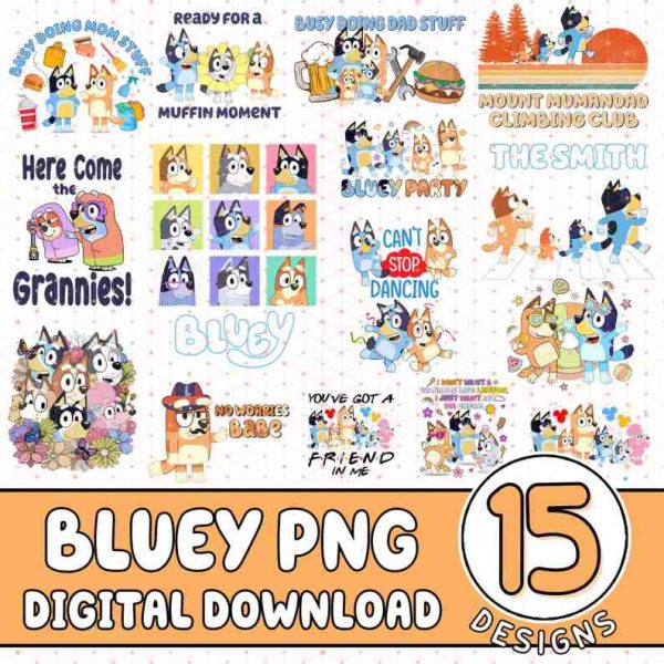Bluey, Bluey PNG Bundle, Bluey Family Png, Bluey Friends Png, Bluey Christmas Png, Here Come The Grannies Bluey Png