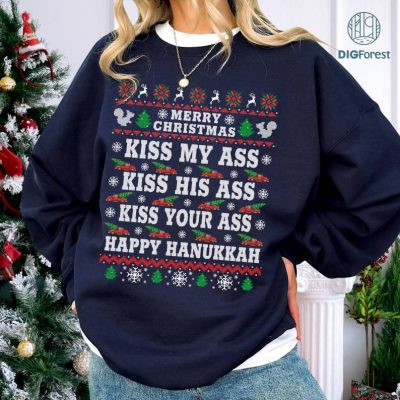 National Lampoon's Christmas Vacation Png, Kiss My Ass Sweater, Happy Hanukkah, Merry Christmas Ugly Christmas Shirt, Xmas Party