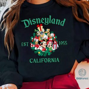Disney Mickey and Friends Xmas Shirt, Disneyland EST 1955 Christmas Png, Disneyworld California Christmas Png, Mickey's Very Merry Christmas Party