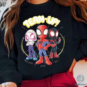Marvel Spidey and His Amazing Friends Team Up Shirt | Spider Man Miles Morales Ghost Spider Shirt | Superhero Spidey Cartoon Shirt