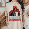 Marvel Deadpool SSHHHH No One Cares Whisper T-Shirt | Vintage Deadpool Shirt | Deadpool Wade Wilson Shirt | Marvel Superhero Comic Shirt