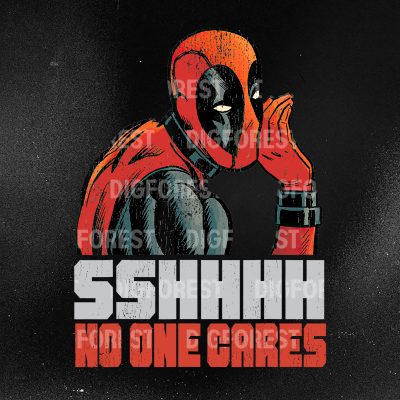Marvel Deadpool SSHHHH No One Cares Shirt | Vintage Wade Wilson Tee | Funny Marvel Superhero Comic T-Shirt