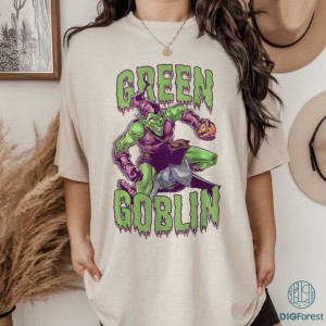 Green Goblin Slimy Font Vintage Comic Shirt | Vintage Green Goblin PNG | Norman Osborn Shirt Spider Man Villains | Marvel Villains Shirt