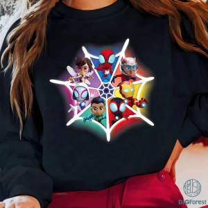 Marvel Spidey and His Amazing Friends Team Up PNG| Spider Man Miles Morales Ghost Spider Shirt | Superhero Spidey Cartoon Shirt