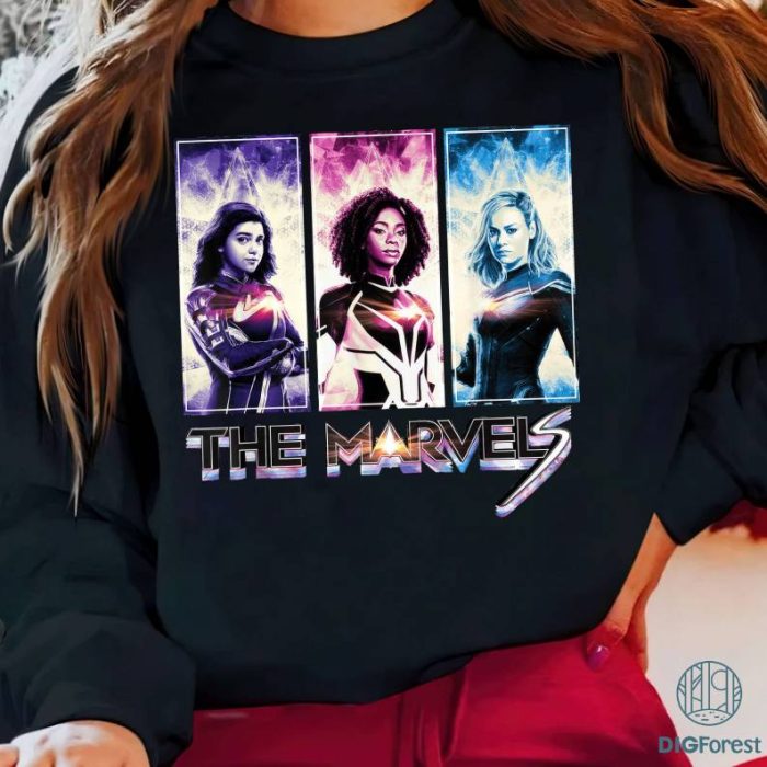 The Marvels Ms. Marvel Photon Captain Marvel Shirt | The Marvels Movie PNG| Carol Danvers Monica Rambeau Shirt | Avengers Team Shirt