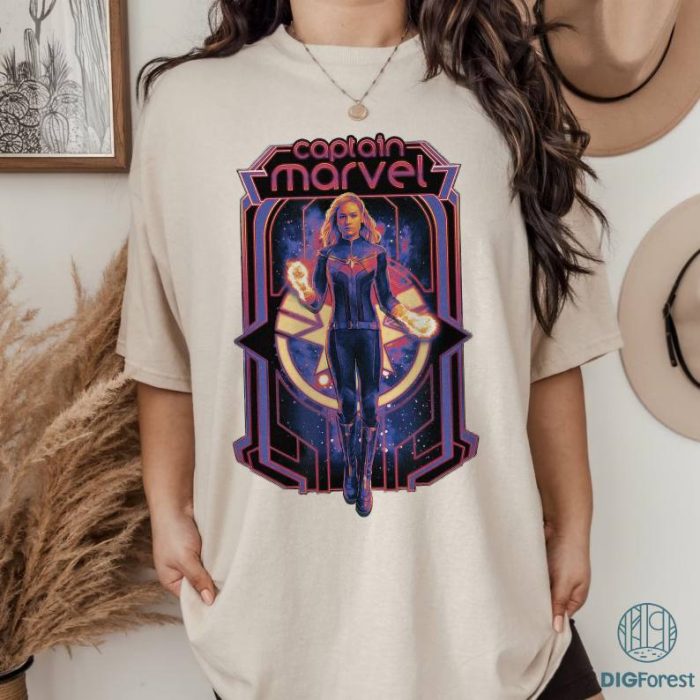 The Marvels Carol Danvers Celestial Gradient Shirt | The Marvels Movie PNG| Carol Danvers Monica Rambeau Shirt | Avengers Team Shirt