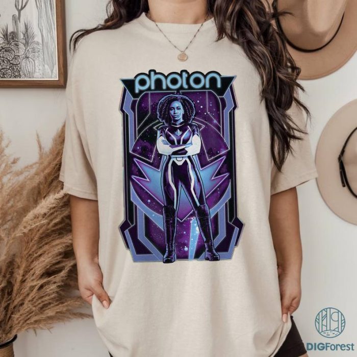 The Marvels Photon Monica Rambeau Celestial Gradient Shirt | The Marvels Movie PNG| Carol Danvers Monica Rambeau Shirt | Avengers Team