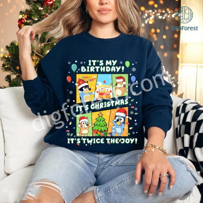 Bluey Christmas Party Shirt | Bluey Family Christmas Sweatshirt | Bluey It's My Birthday Shirt | Bluey Christmas Tee | Bluey Birthday Shirt