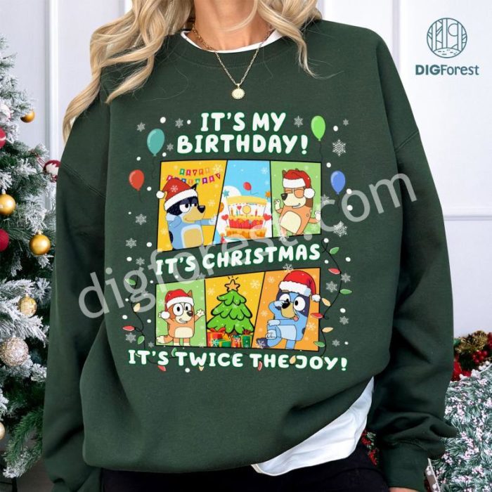 Bluey Christmas Party Shirt | Bluey Family Christmas Sweatshirt | Bluey It's My Birthday Shirt | Bluey Christmas Tee | Bluey Birthday Shirt