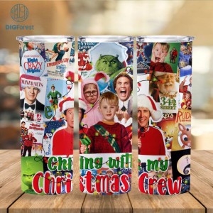 Buddy Elf Christmas 20 Oz Tumbler, Christmas Movie Png, The Grinch Png, Home Alone Png, A Christmas Story Png, Straight Tumbler
